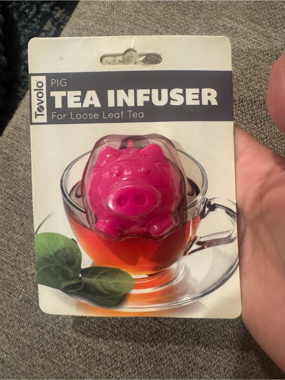 New Tovolo Loose Tea Infuser Perfect Steep, Silicone Safe-Pink Pig